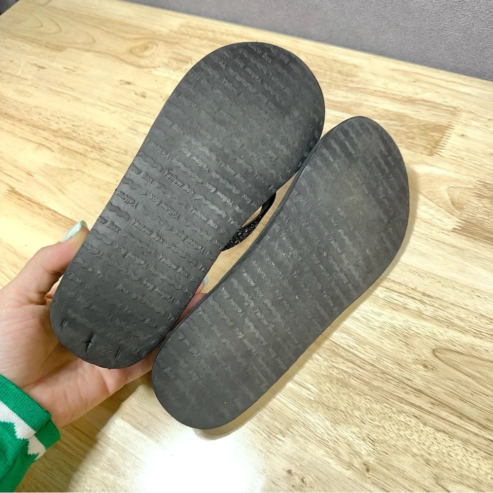 YELLOWBOX BLACK Mellow Mat SILVER BEADED Sandals WOMENS 7 Suzanne - Picture 8 of 9